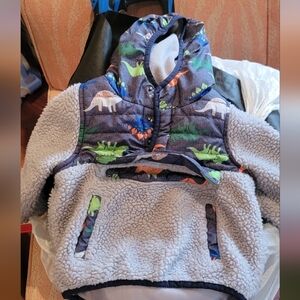 1 Madison Green and Gray Sherpa Jacket